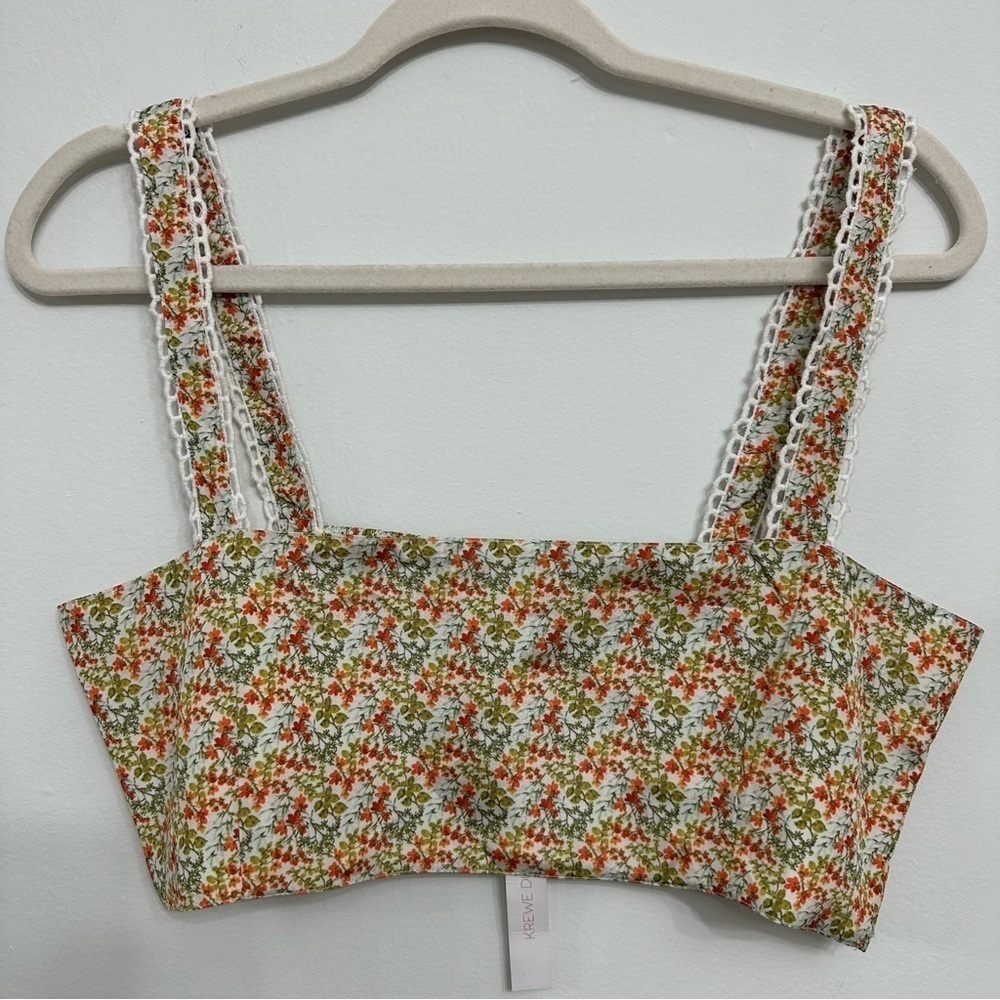 NEW WITH TAGS Krewe Du Q Floral Bralette Size Large